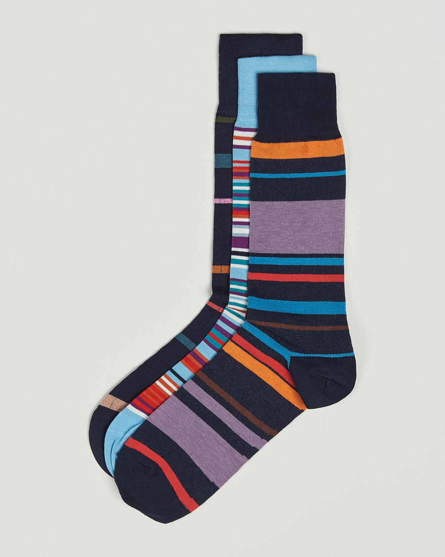 Herre | Undertøj | Paul Smith | 3-Pack Striped Socks Multi