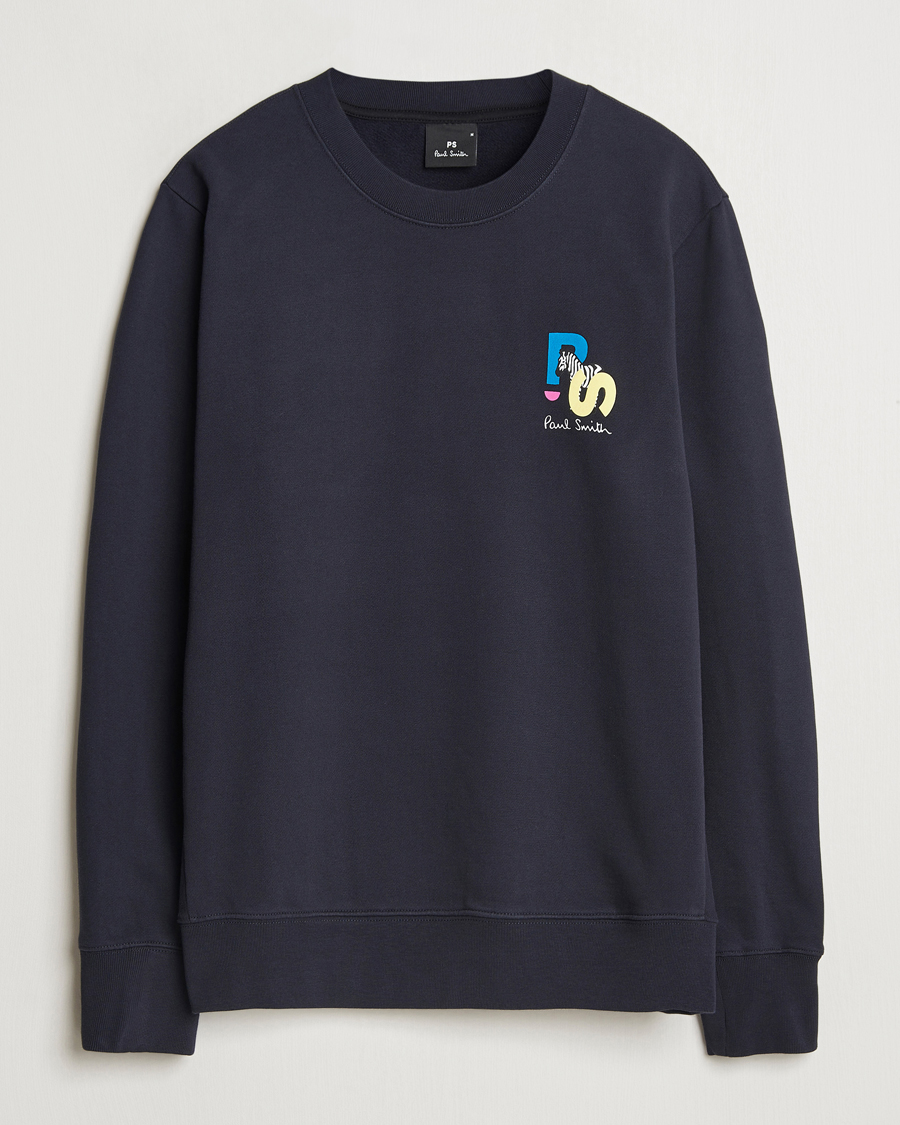 Herre | Trøjer | PS Paul Smith | PS Zebra Crew Neck Sweatshirt Blue