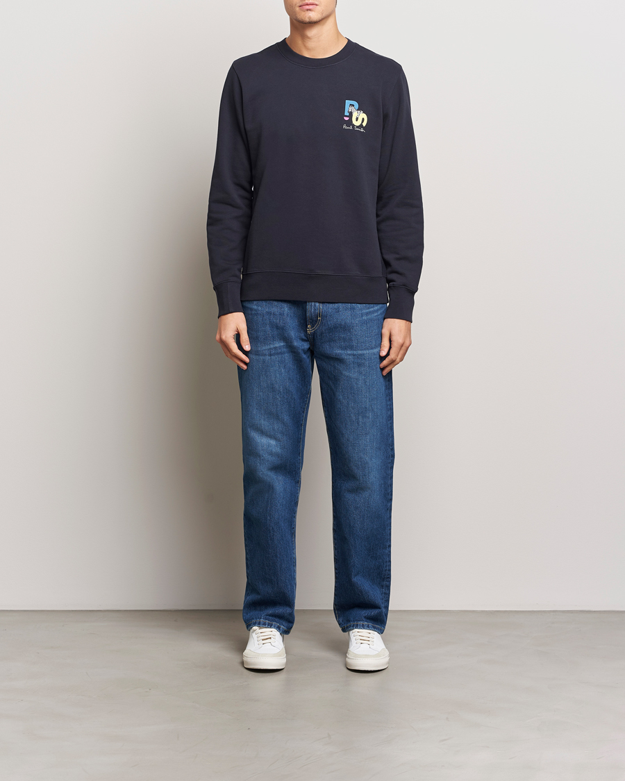 Herre | Trøjer | PS Paul Smith | PS Zebra Crew Neck Sweatshirt Blue