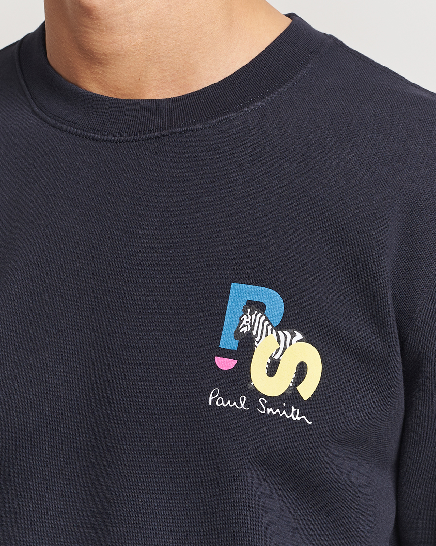 Herre | Trøjer | PS Paul Smith | PS Zebra Crew Neck Sweatshirt Blue