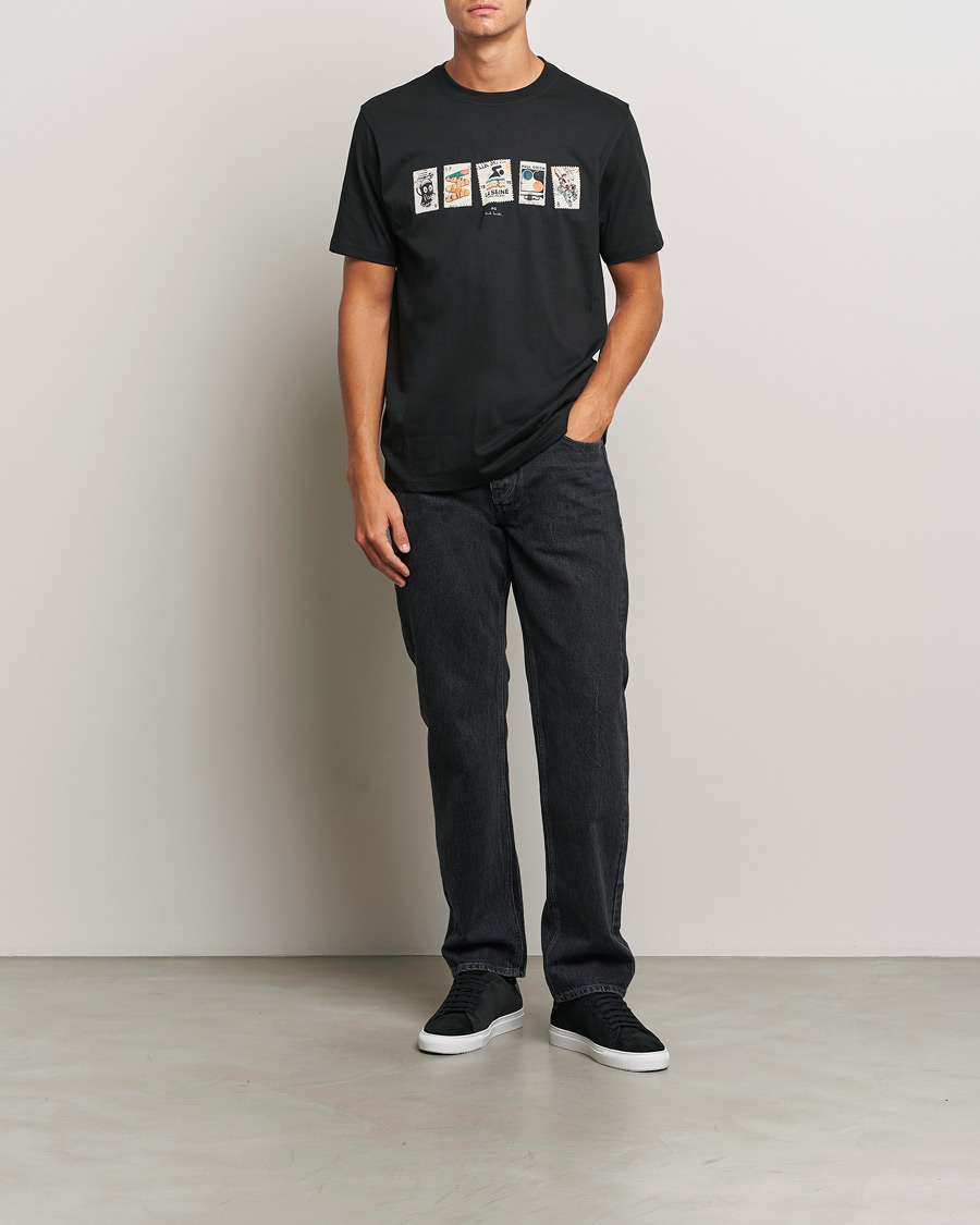 Herre | T-Shirts | PS Paul Smith | Stamps Crew Neck T-Shirt Black