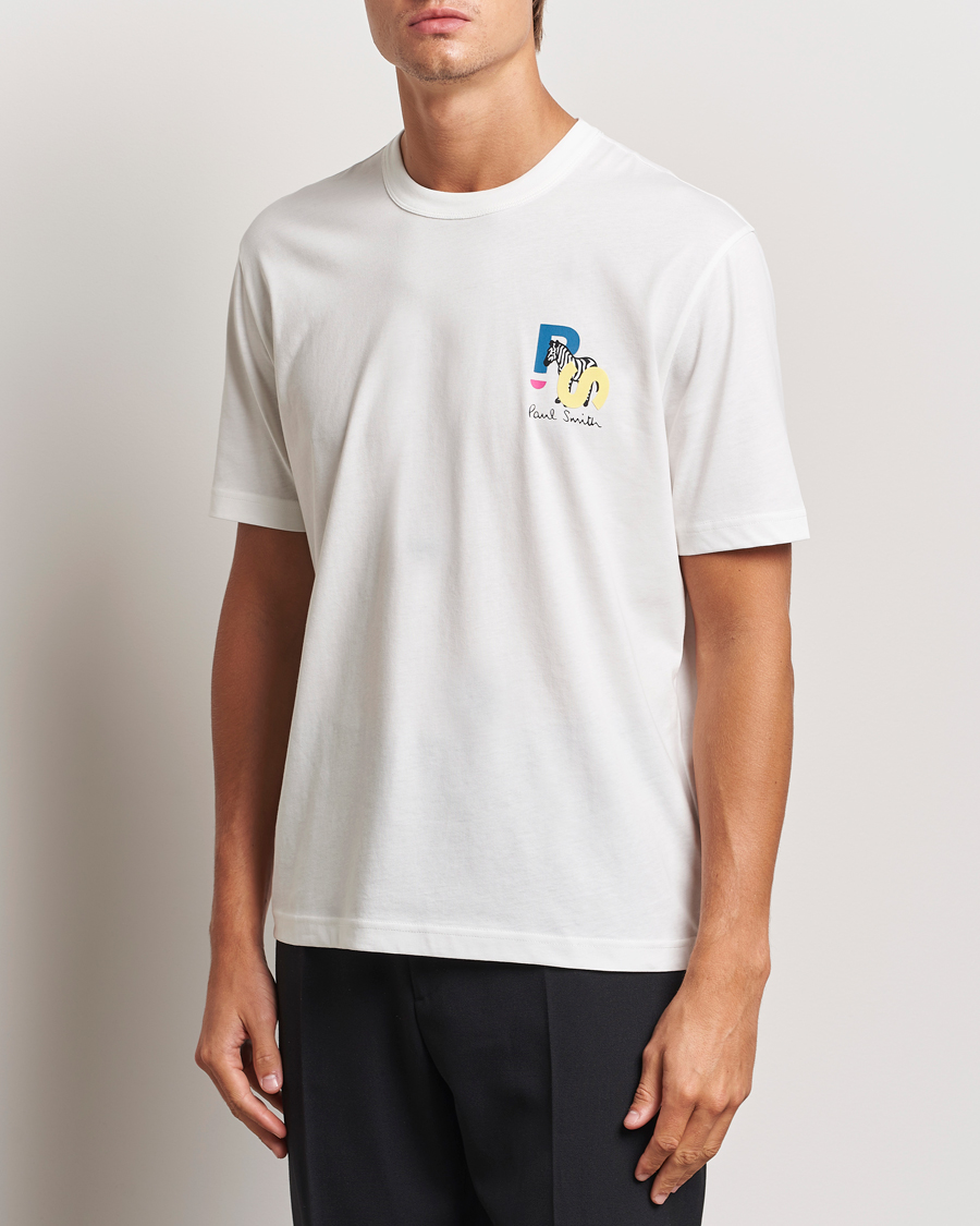 Herre | T-Shirts | PS Paul Smith | PS Zebra Crew Neck T-Shirt White