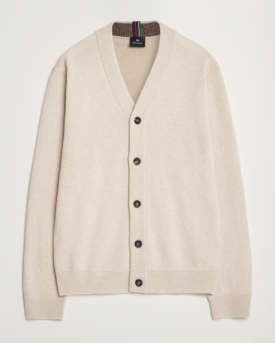 Herre | Trøjer | PS Paul Smith | Merino Wool Cardigan Off White