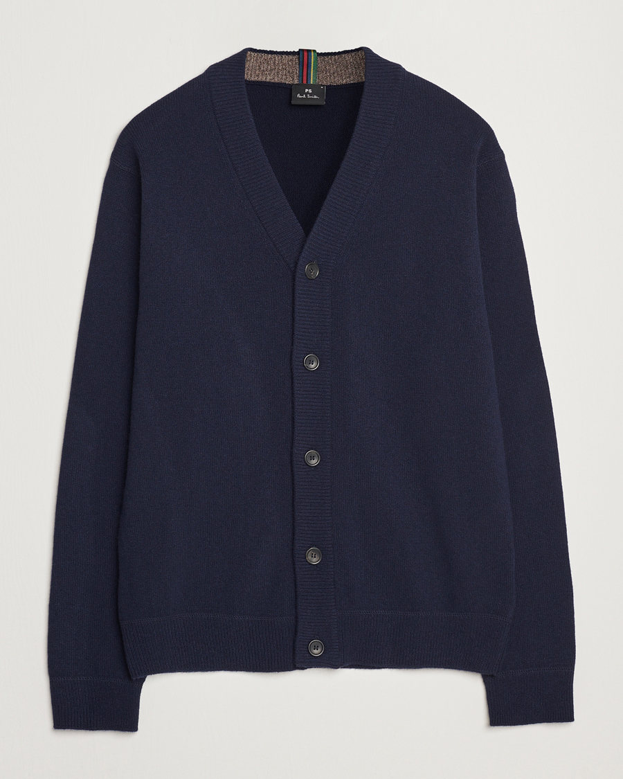 Herre | Trøjer | PS Paul Smith | Merino Wool Cardigan Navy