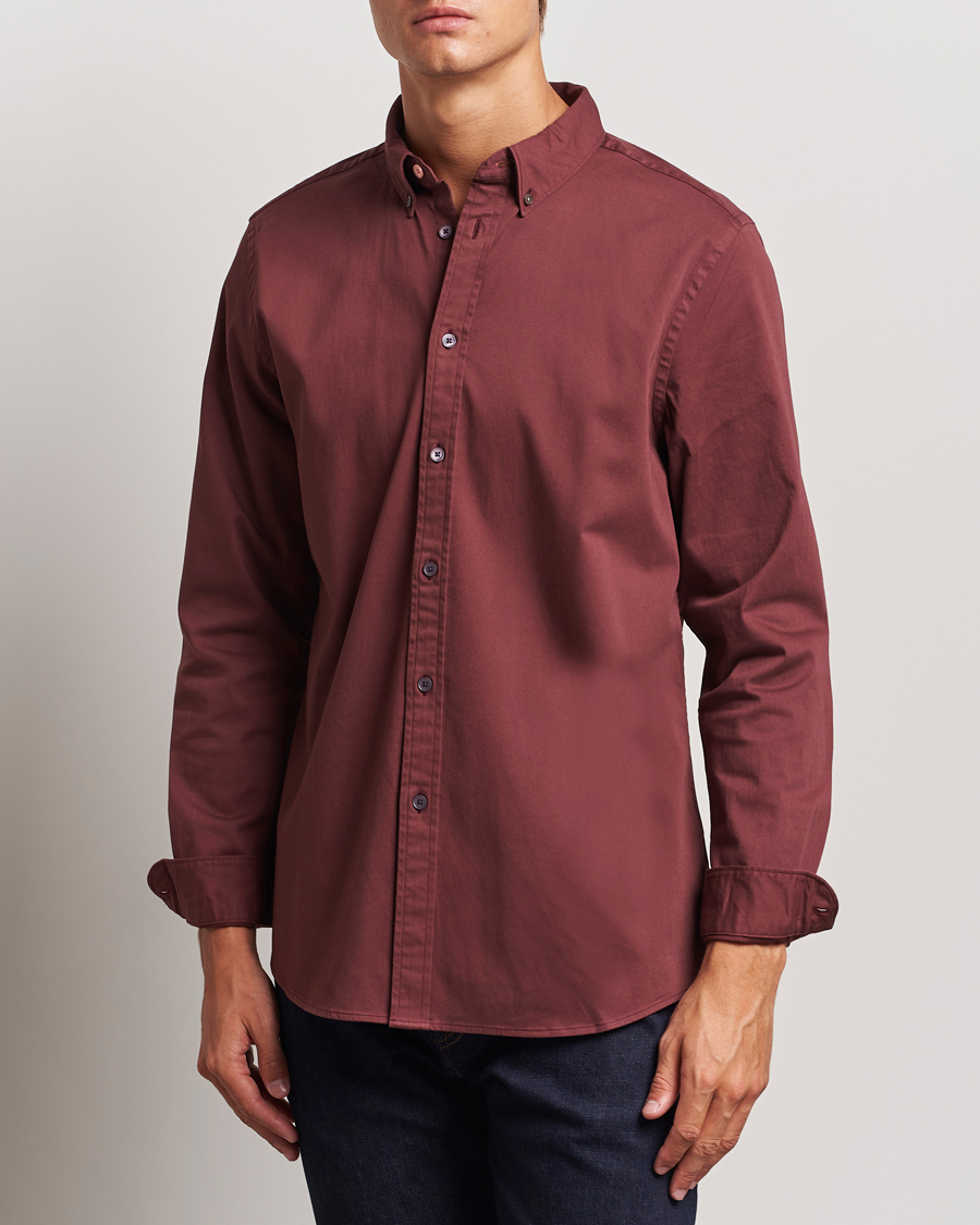 Herre | Skjorter | PS Paul Smith | Regular Fit Cotton Shirt Dark Red