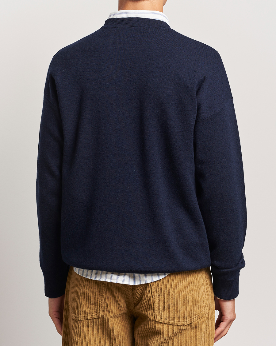 Herre | Trøjer | Drôle de Monsieur | Flower Slogan Pullover Dark Navy