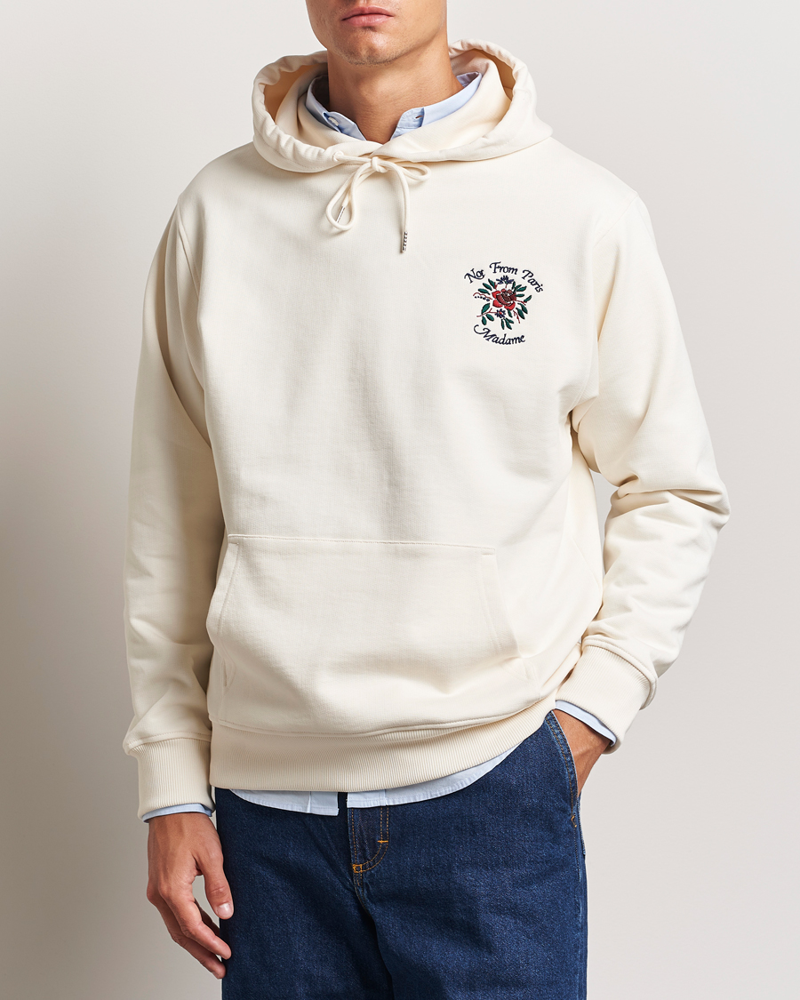 Herre | Trøjer | Drôle de Monsieur | Flower Slogan Hoodie Cream