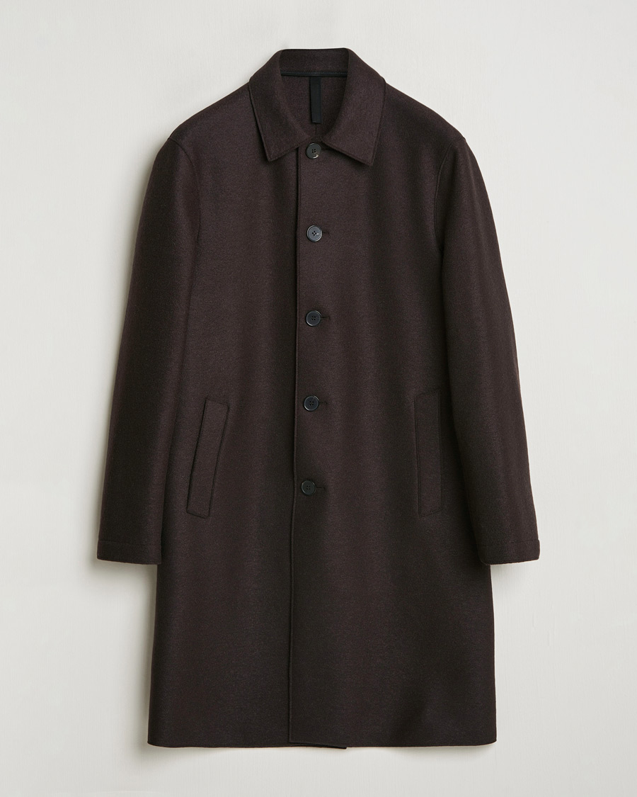 Herre | Jakker | Harris Wharf London | Pressed Wool Mac Coat Dark Brown