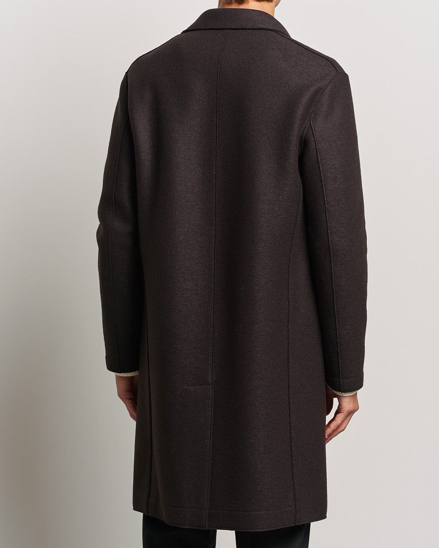 Herre | Jakker | Harris Wharf London | Pressed Wool Mac Coat Dark Brown