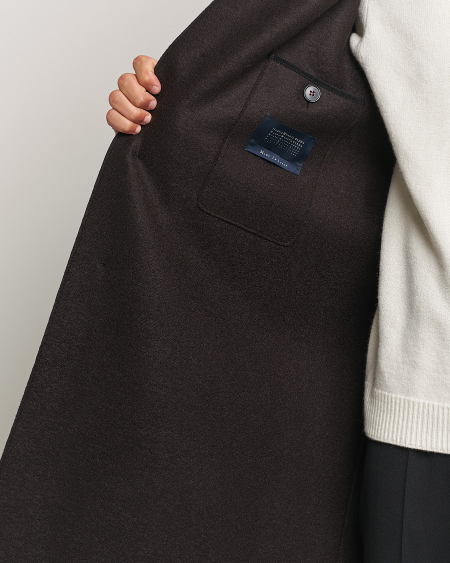 Herre | Jakker | Harris Wharf London | Pressed Wool Mac Coat Dark Brown