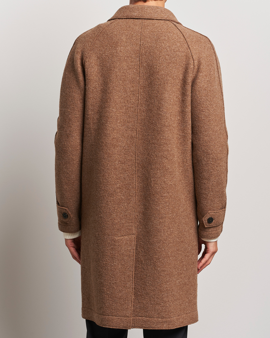 Herre | Jakker | Harris Wharf London | Boiled Wool Raglan Coat Caramel Melange