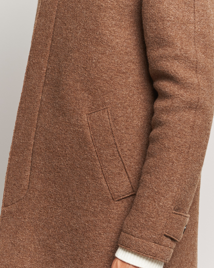 Herre | Jakker | Harris Wharf London | Boiled Wool Raglan Coat Caramel Melange