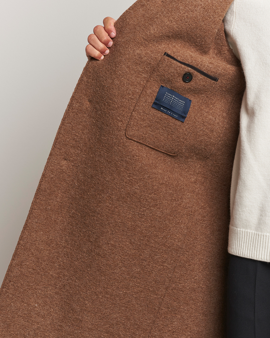 Herre | Jakker | Harris Wharf London | Boiled Wool Raglan Coat Caramel Melange
