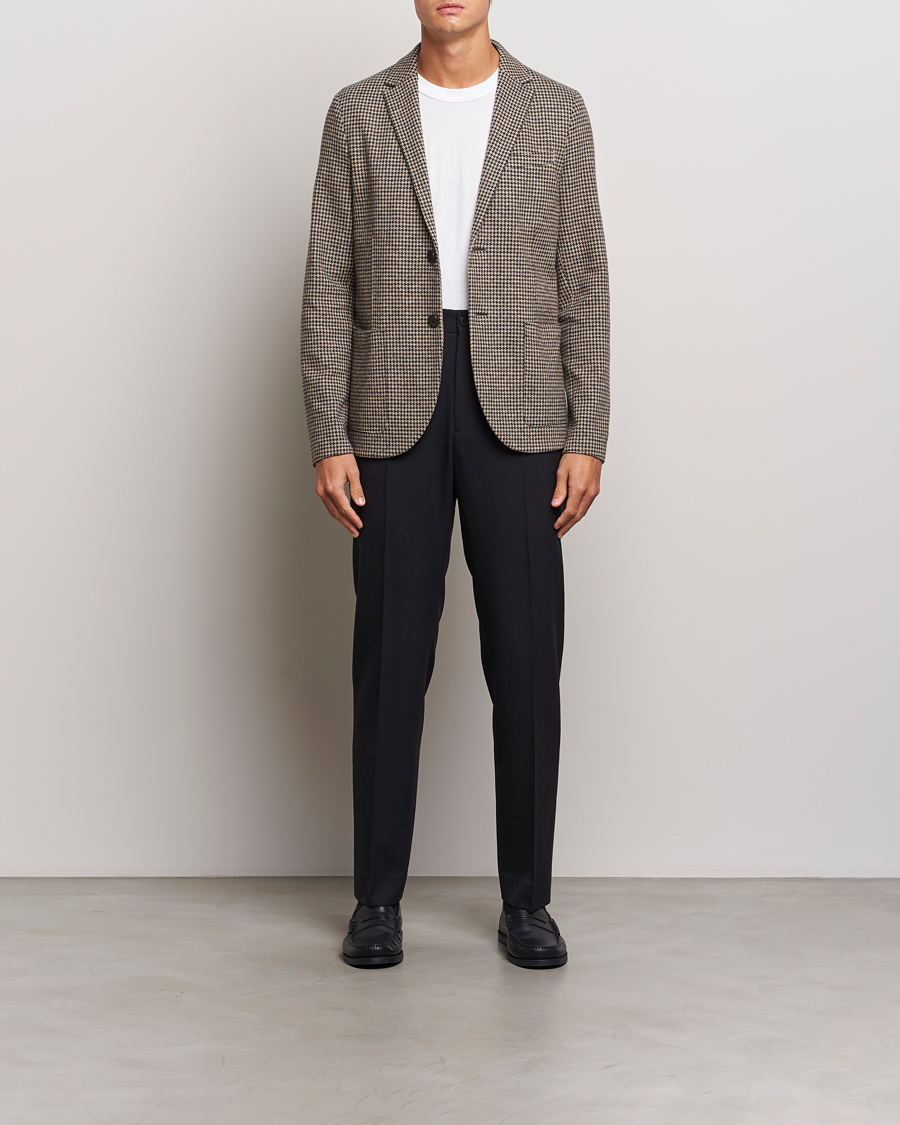 Herre | Blazere & jakker | Harris Wharf London | Two Button Houndstooth Blazer Beige