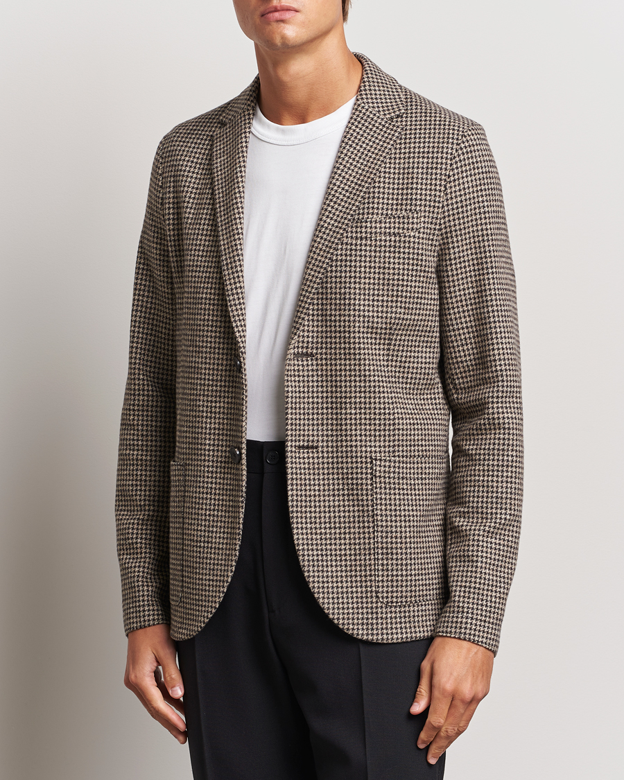 Herre | Blazere & jakker | Harris Wharf London | Two Button Houndstooth Blazer Beige
