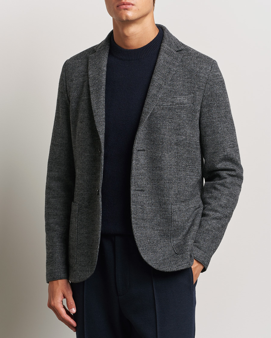 Herre | Blazere & jakker | Harris Wharf London | Two Button Prince Of Wales Blazer Grey/Black