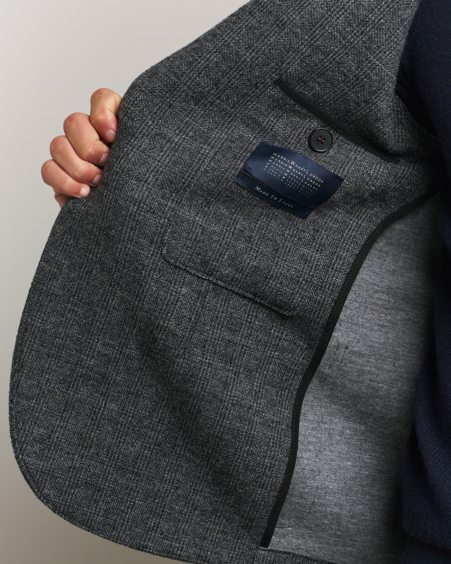 Herre | Blazere & jakker | Harris Wharf London | Two Button Prince Of Wales Blazer Grey/Black