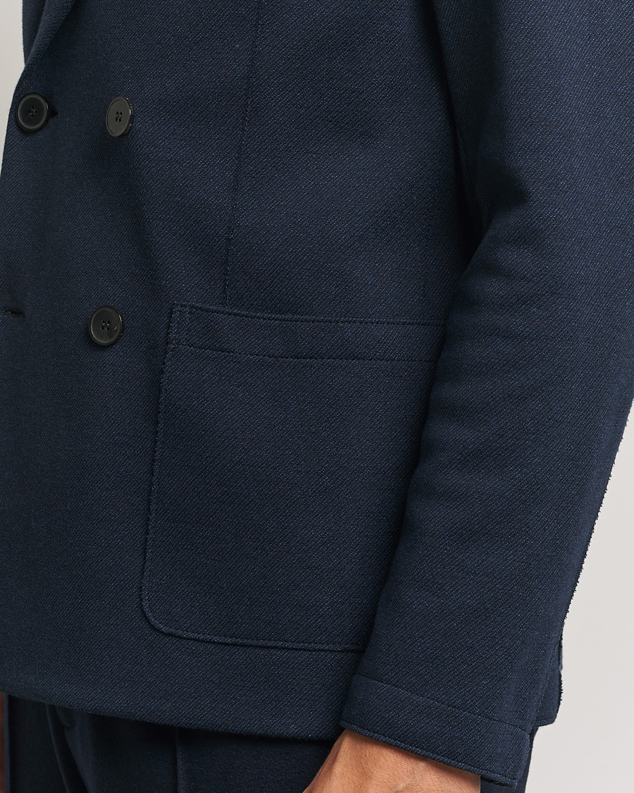 Herre | Blazere & jakker | Harris Wharf London | Double Breasted Peak Lapel Jersey Blazer Navy Twill