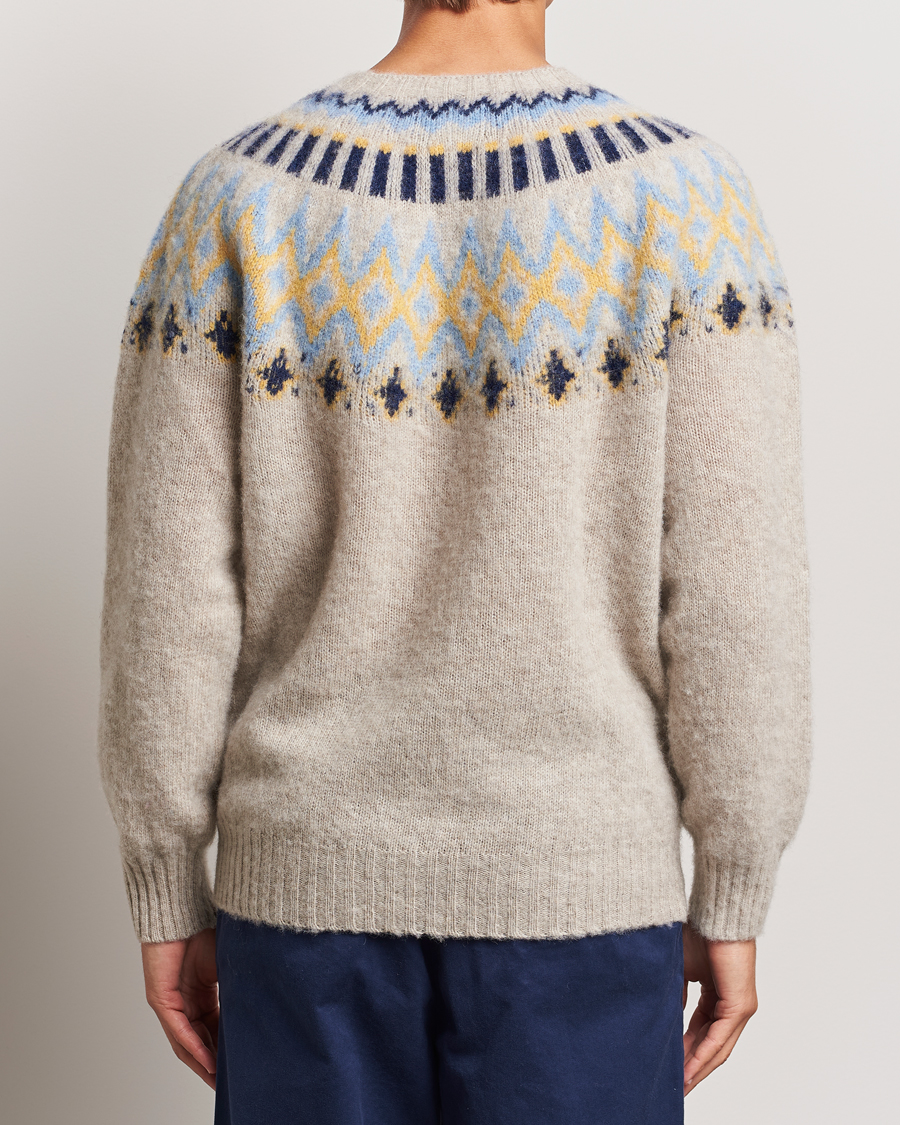 Herre | Trøjer | Howlin' | Brushed Wool Fair Isle Crew Sweater Cosmic Latte