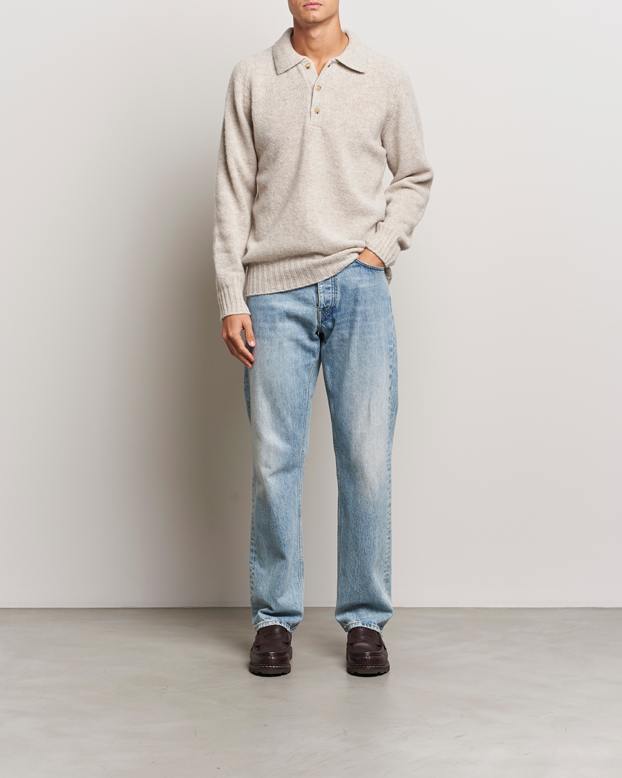 Herre | Trøjer | Howlin' | Brushed Wool Polo Cosmic Latte
