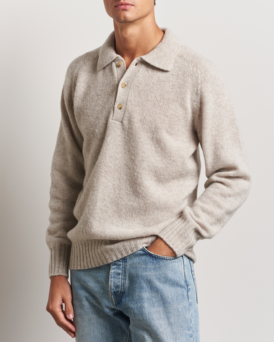 Herre | Trøjer | Howlin' | Brushed Wool Polo Cosmic Latte
