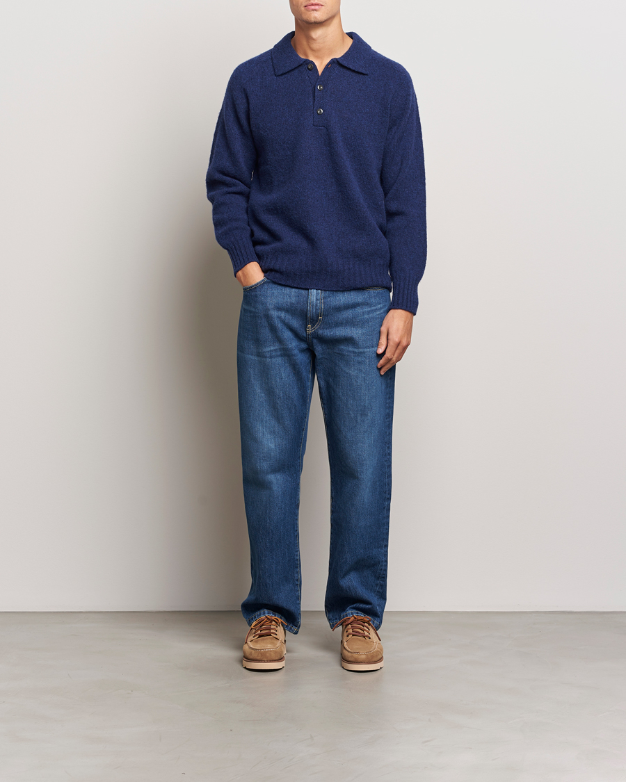 Herre | Trøjer | Howlin' | Brushed Wool Polo Magic Blue