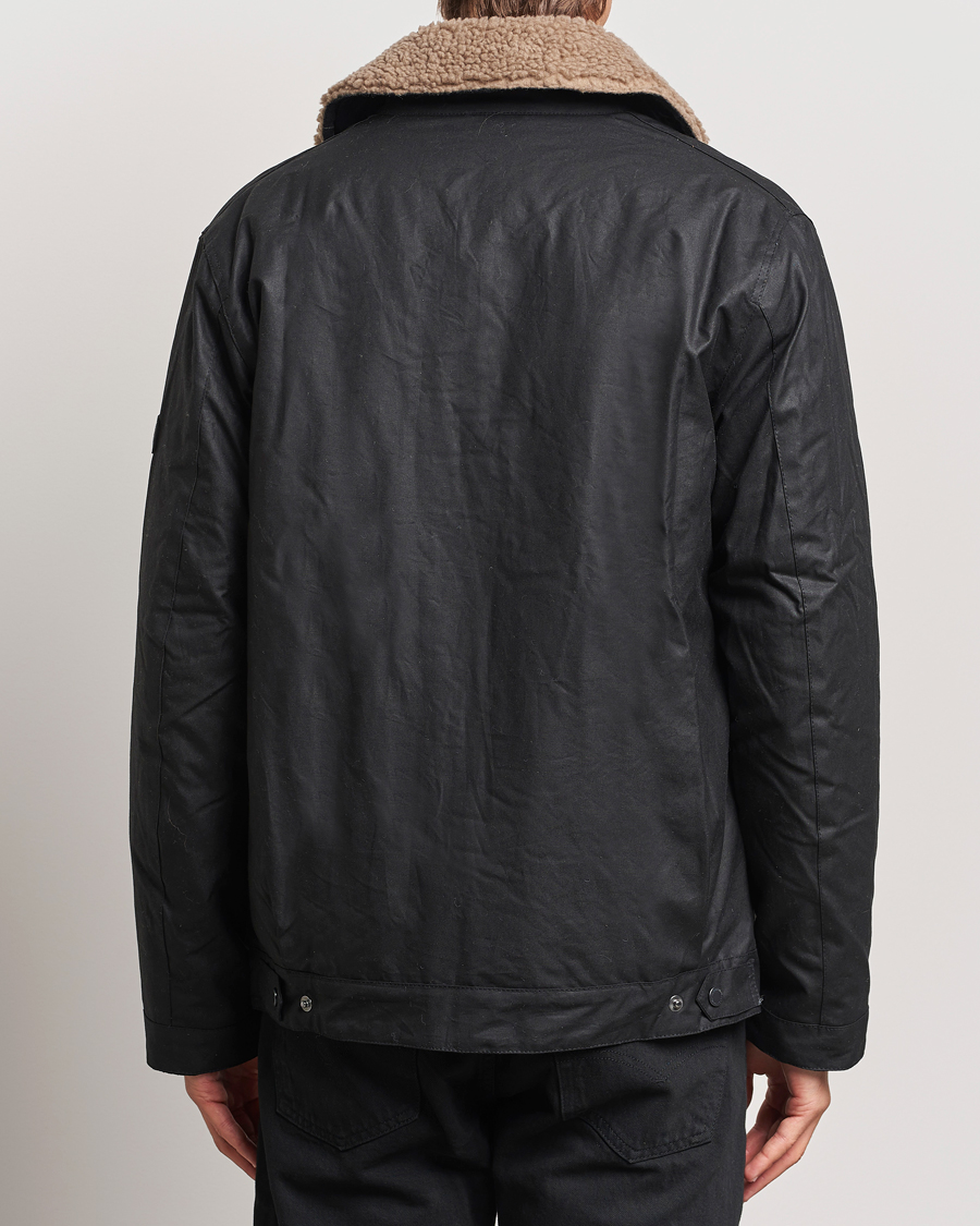 Herre | Jakker | Barbour International | Coppice Wax Sherling Collar Jacket Black