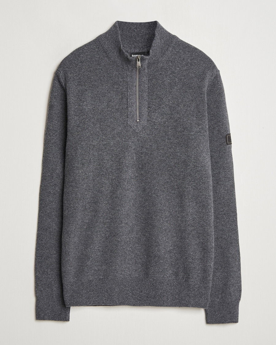 Herre | Trøjer | Barbour International | Crawley Wool/Cotton Half Zip Charcoal
