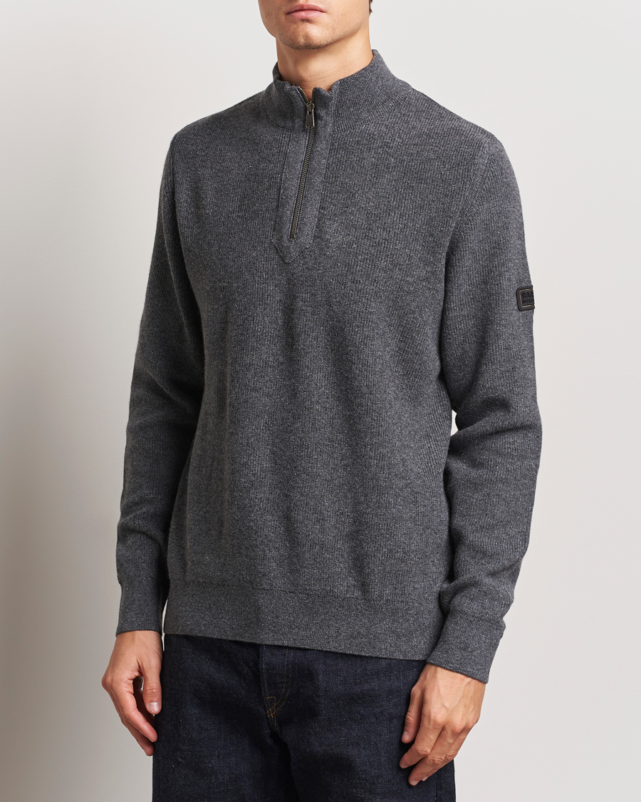 Herre | Trøjer | Barbour International | Crawley Wool/Cotton Half Zip Charcoal