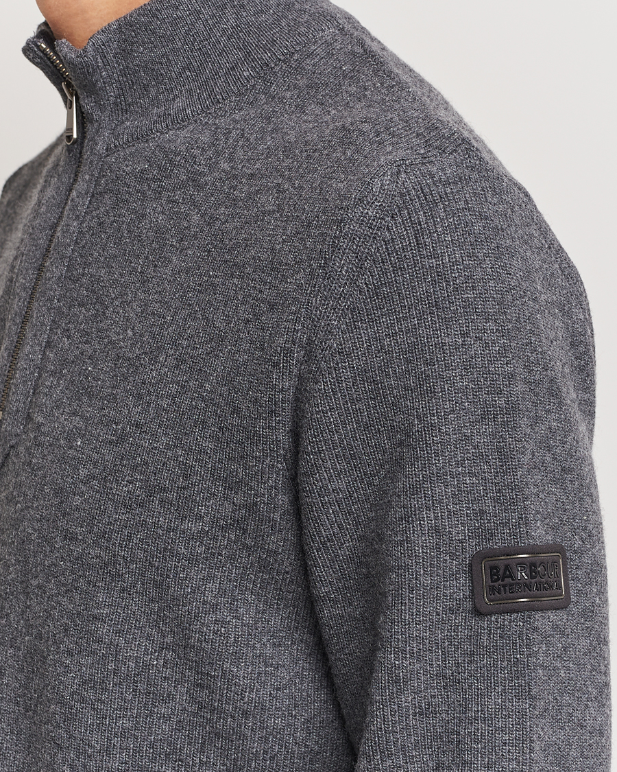 Herre | Trøjer | Barbour International | Crawley Wool/Cotton Half Zip Charcoal