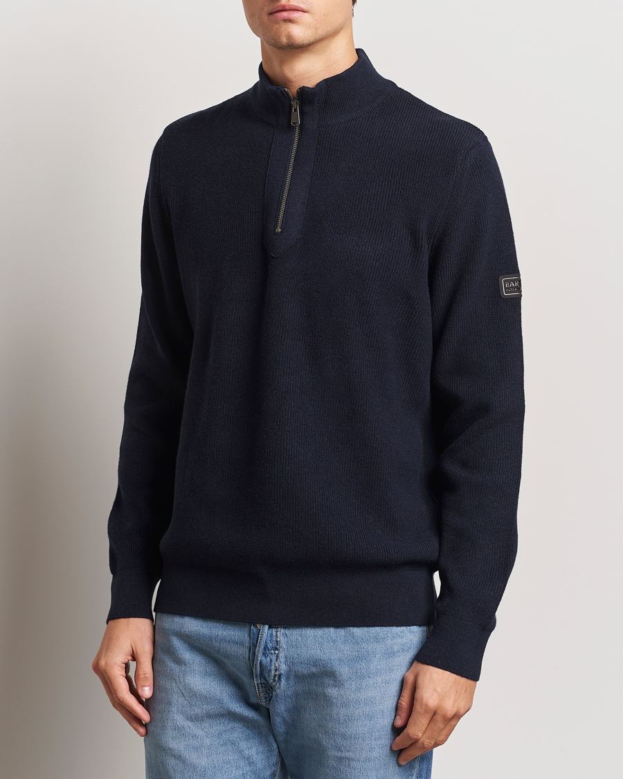 Herre | Trøjer | Barbour International | Crawley Wool/Cotton Half Zip Navy