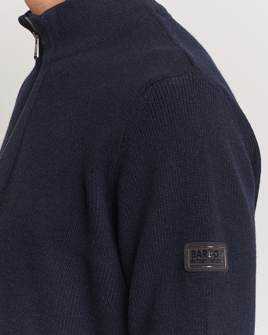 Herre | Trøjer | Barbour International | Crawley Wool/Cotton Half Zip Navy