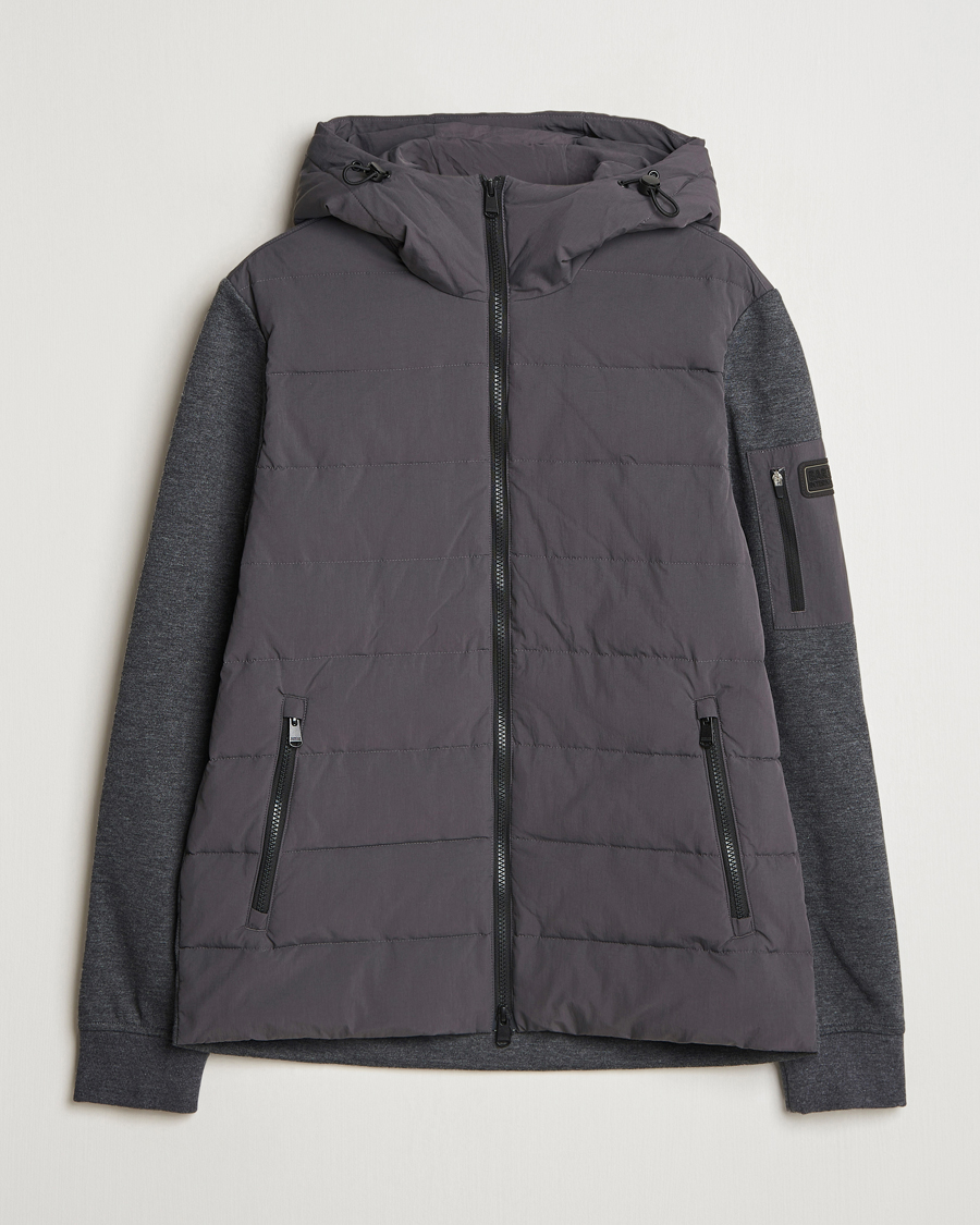 Herre | Trøjer | Barbour International | Stanley Hooded Quilted Sweat Charcoal