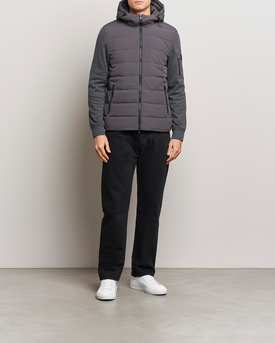 Herre | Trøjer | Barbour International | Stanley Hooded Quilted Sweat Charcoal