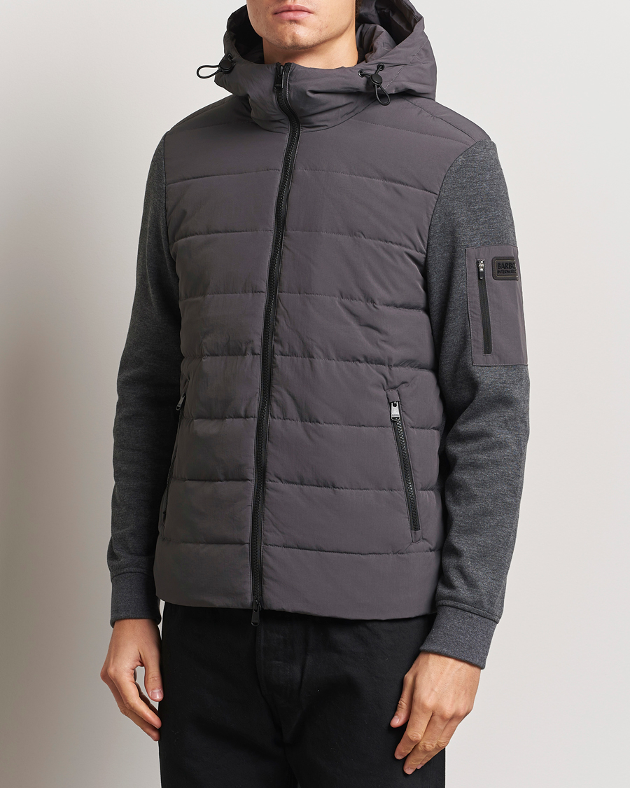 Herre | Trøjer | Barbour International | Stanley Hooded Quilted Sweat Charcoal