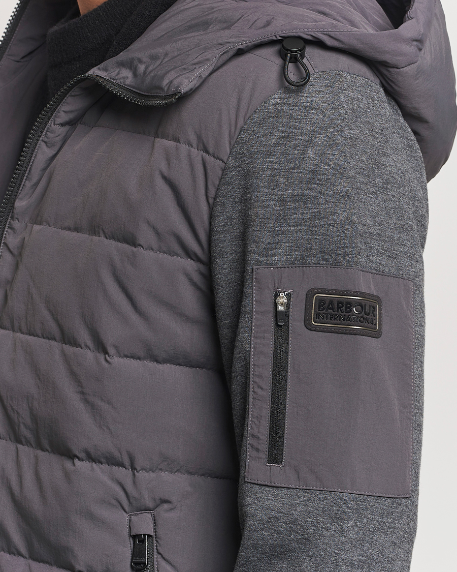 Herre | Trøjer | Barbour International | Stanley Hooded Quilted Sweat Charcoal