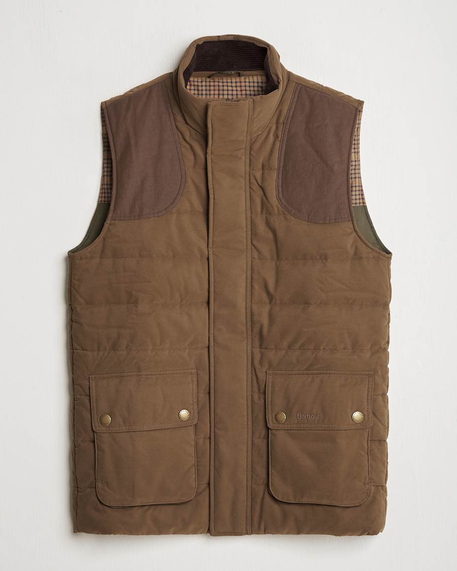 Herre | Jakker | Barbour Lifestyle | Bradford Tattersall Puffer Gilet Dark Sand