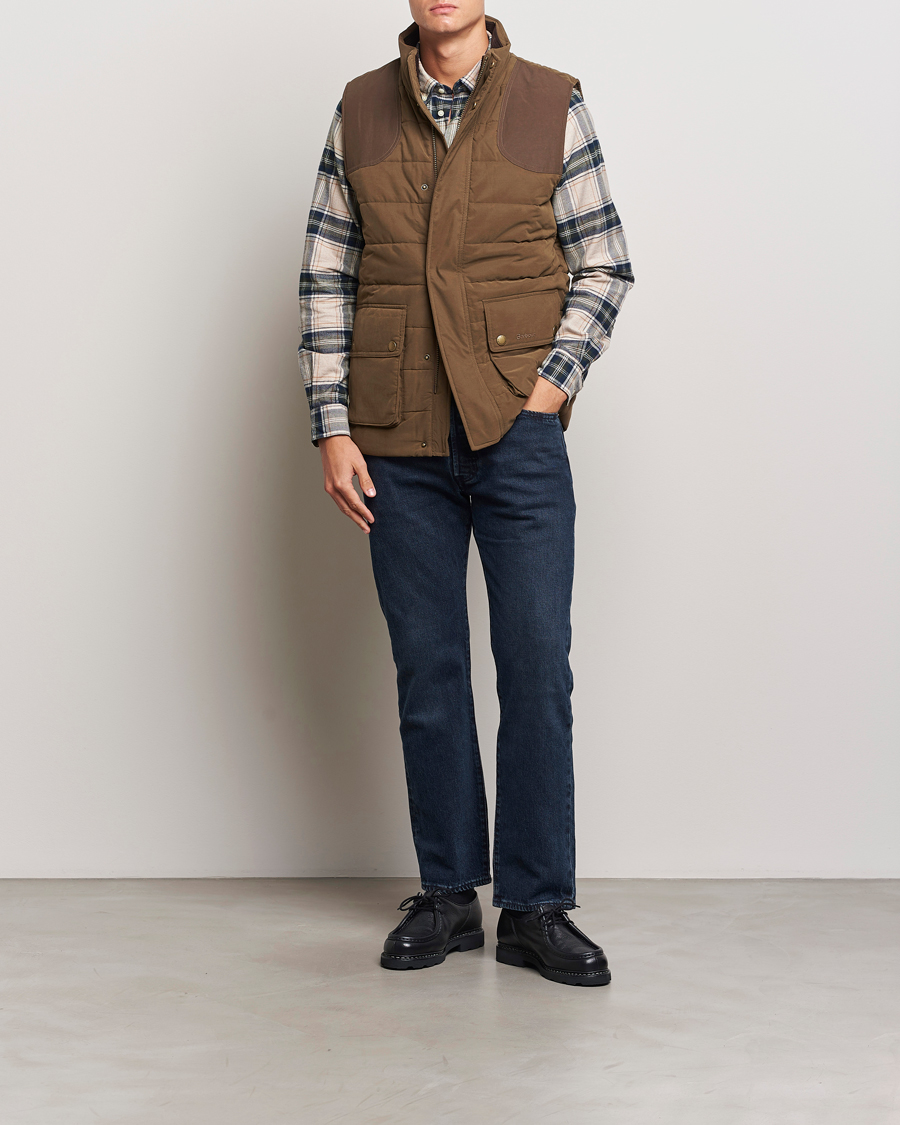 Herre | Jakker | Barbour Lifestyle | Bradford Tattersall Puffer Gilet Dark Sand