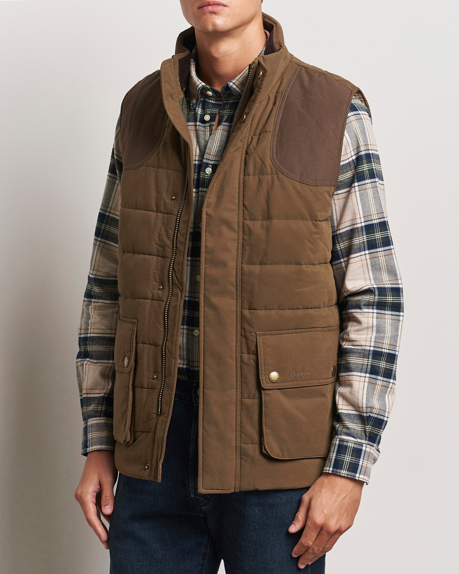 Herre | Jakker | Barbour Lifestyle | Bradford Tattersall Puffer Gilet Dark Sand