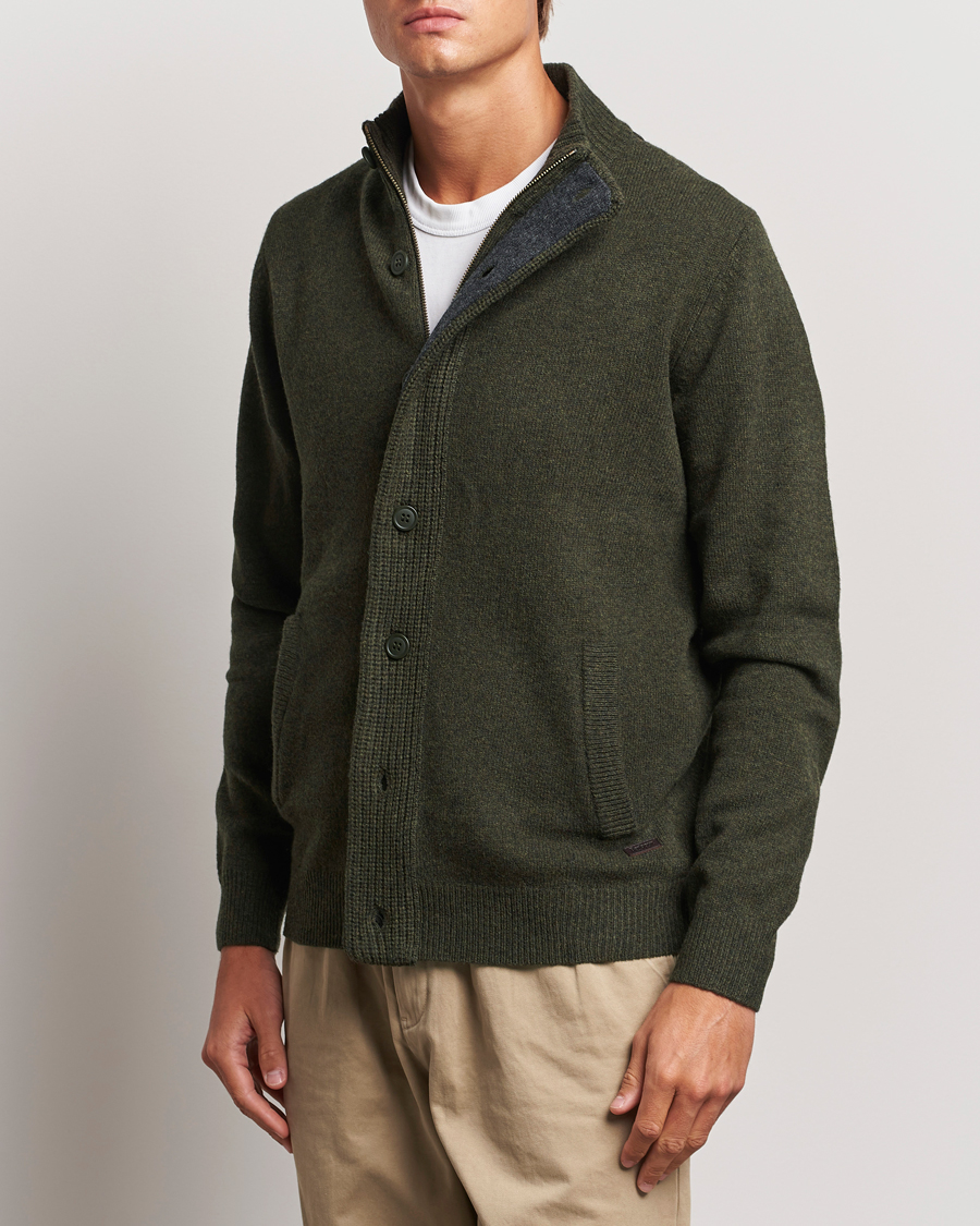 Barbour Lifestyle Essential Patch Zip Through Cardigan Seaweed CareOfCarl