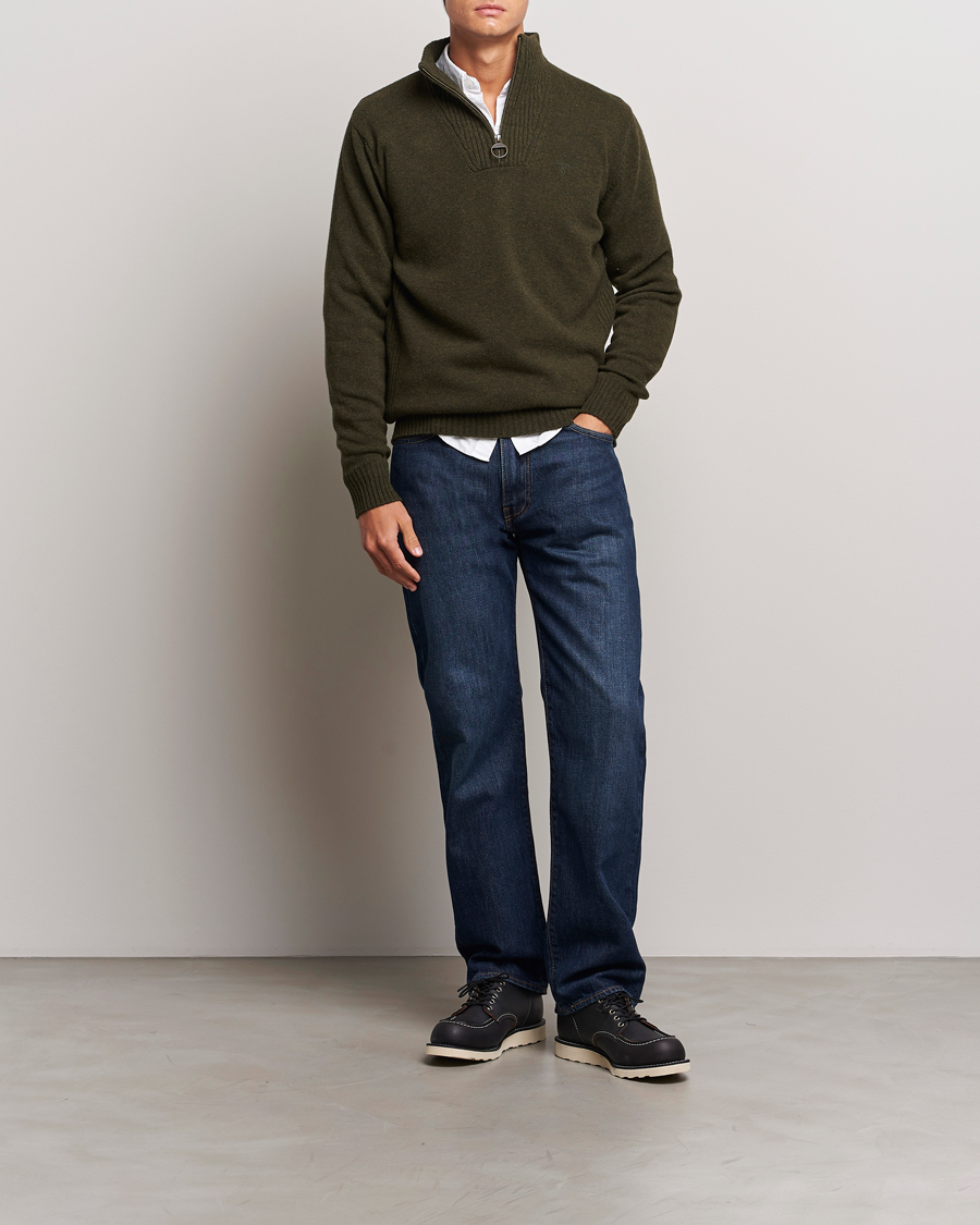 Herre | Trøjer | Barbour Lifestyle | Essential Lambswool Half Zip Seaweed