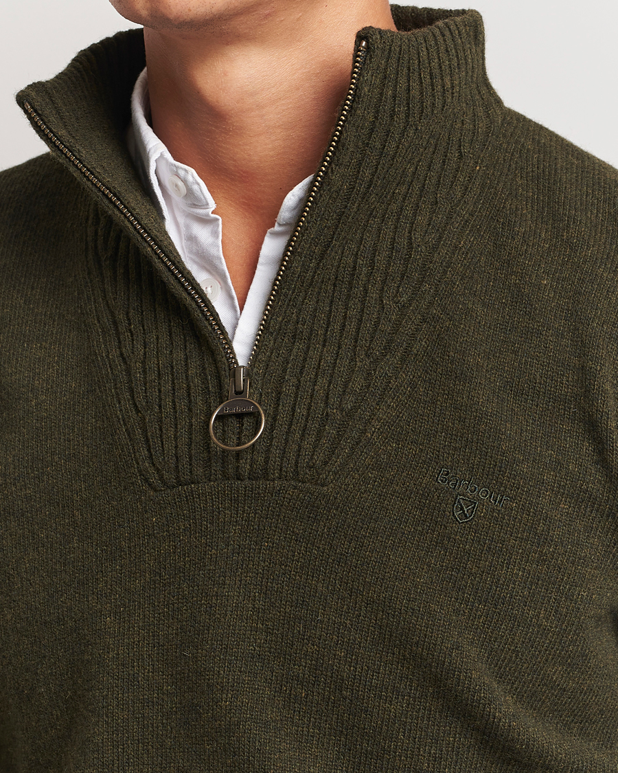 Herre | Trøjer | Barbour Lifestyle | Essential Lambswool Half Zip Seaweed