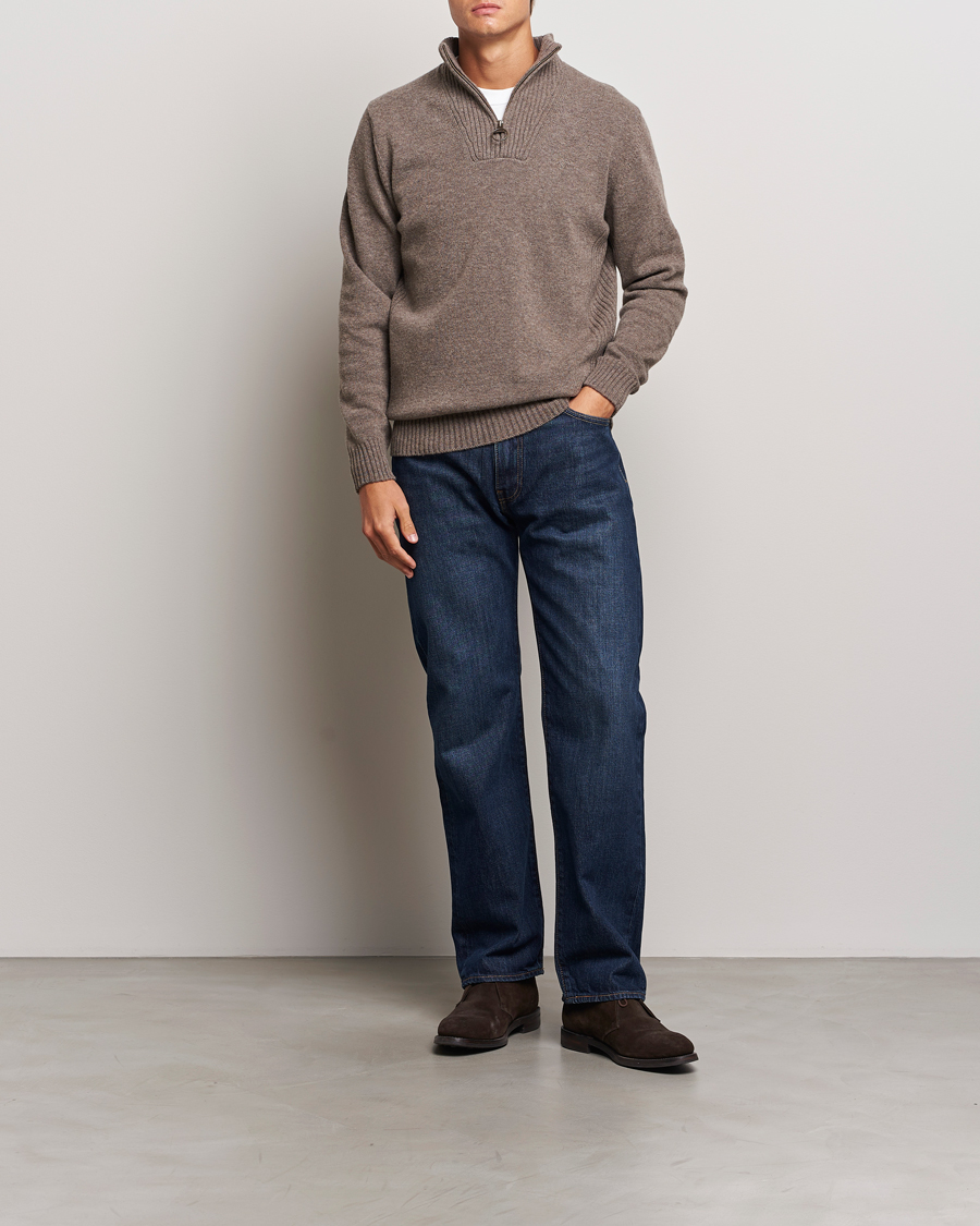 Herre | Trøjer | Barbour Lifestyle | Essential Lambswool Half Zip Dark Stone