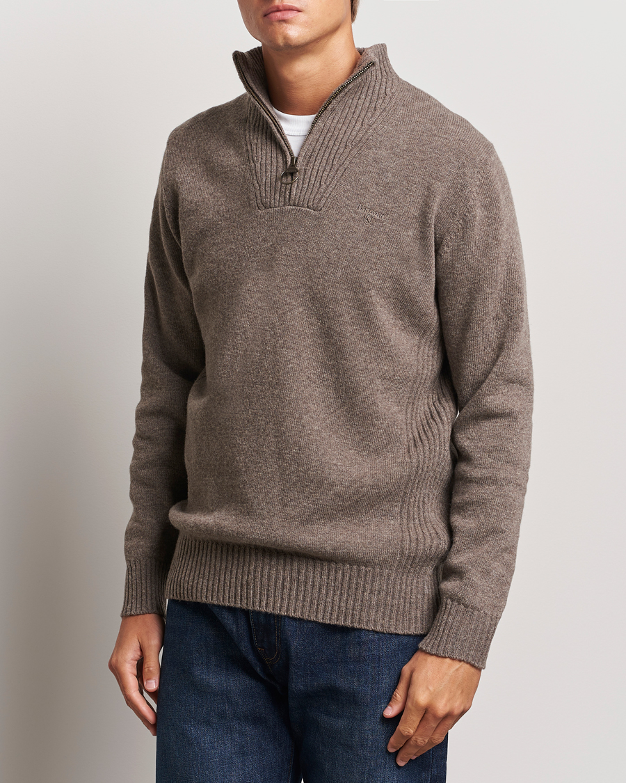 Herre | Trøjer | Barbour Lifestyle | Essential Lambswool Half Zip Dark Stone