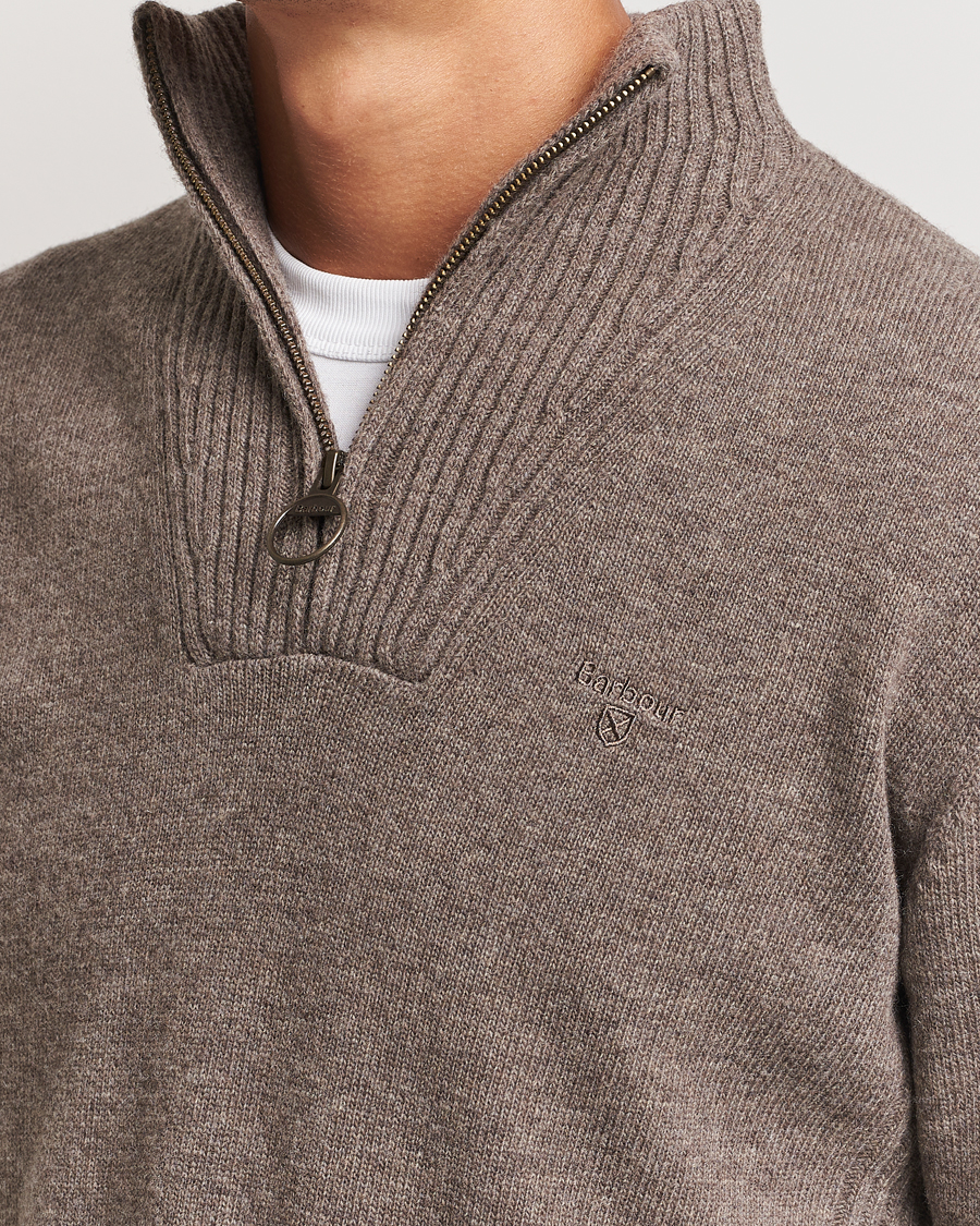 Herre | Trøjer | Barbour Lifestyle | Essential Lambswool Half Zip Dark Stone