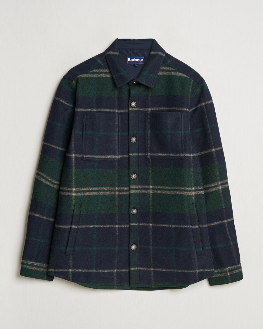 Herre | Skjorter | Barbour Lifestyle | Chapter Tailored Check Fleece Overshirt Green Loch
