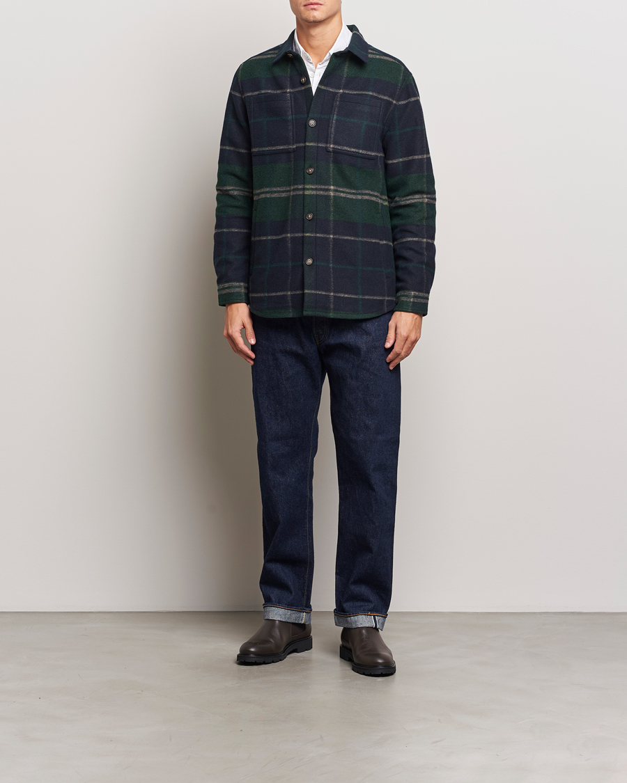 Herre | Skjorter | Barbour Lifestyle | Chapter Tailored Check Fleece Overshirt Green Loch