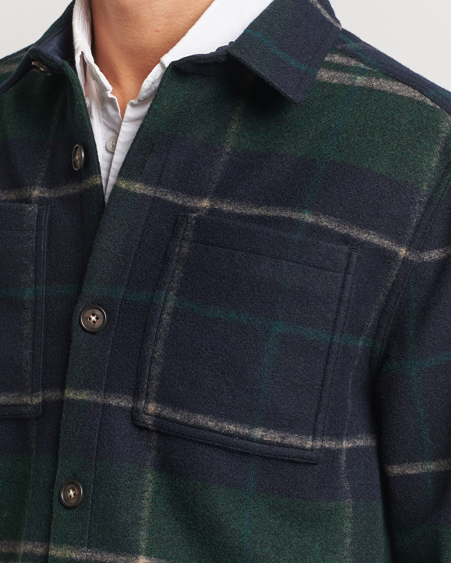 Herre | Skjorter | Barbour Lifestyle | Chapter Tailored Check Fleece Overshirt Green Loch