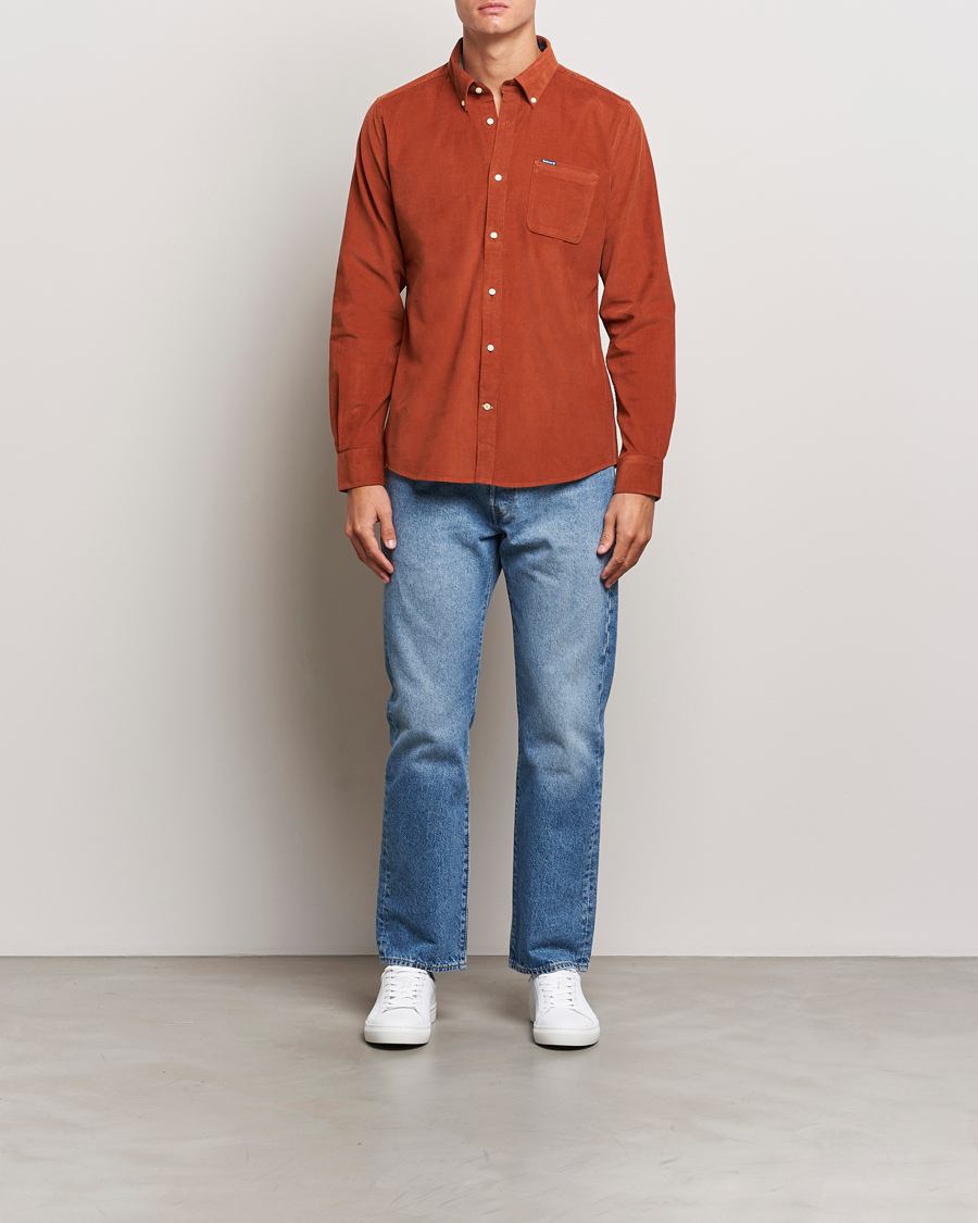 Herre | Skjorter | Barbour Lifestyle | Ramsey Corduroy Shirt Dark Ginger