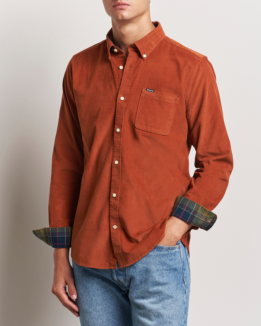 Herre | Skjorter | Barbour Lifestyle | Ramsey Corduroy Shirt Dark Ginger